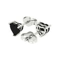thumbnail image 2 of Clara Pucci 1.0 ct Brilliant Heart Cut Studs VVS1 Genuine Conflict free Black Natural Onyx Solid 18K White Gold Designer Everyday Earrings Push back, 2 of 5