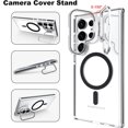 thumbnail image 2 of Dteck Samsung Galaxy S24 Ultra Clear Case with Camera Cover Stand,Military Grade Protection Compatible with MagSafe Slim Shockproof Magnetic Case Cover for Samsung Galaxy S24 Ultra ,Black, 2 of 6