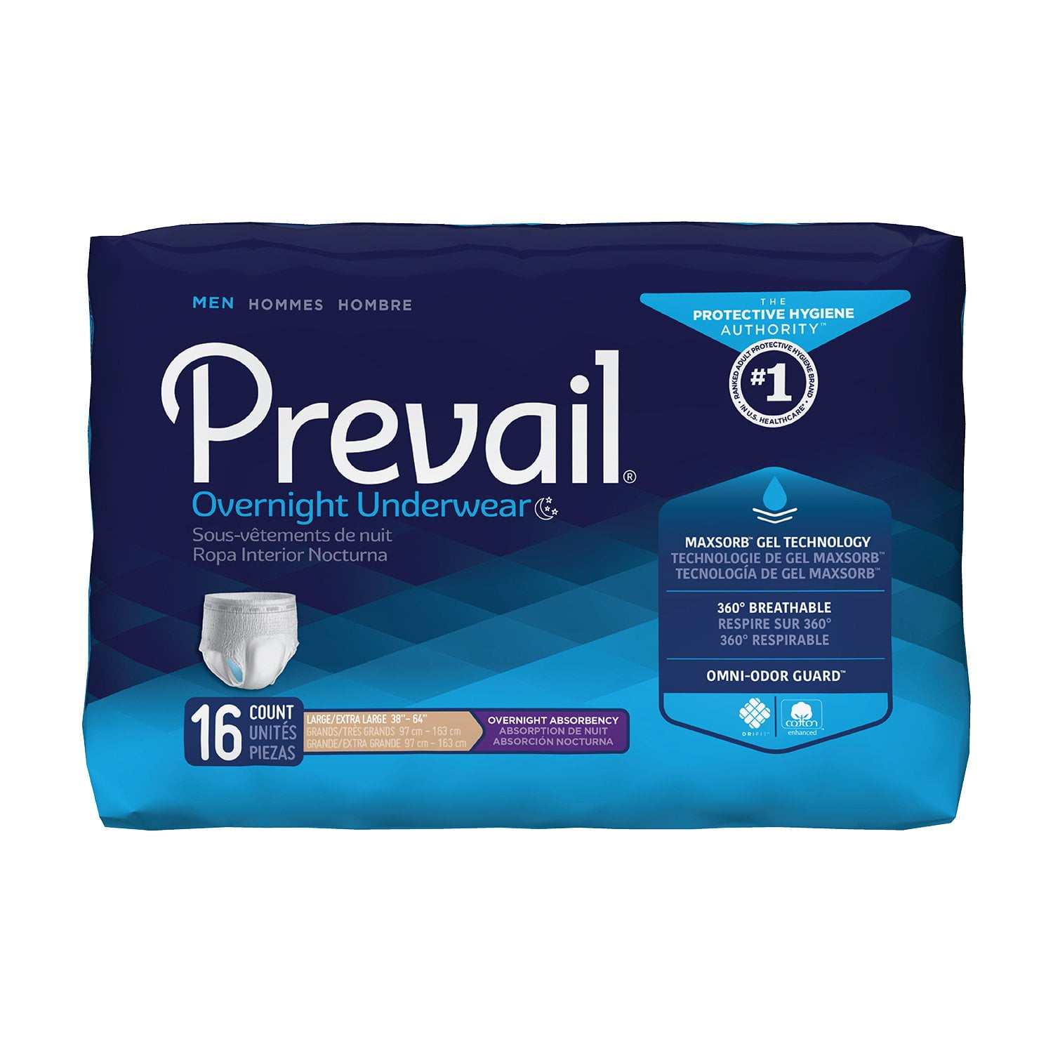 Prevail Overnight Adult Underwear Pull On Large Disposable Heavy
