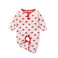 thumbnail image 2 of xiaxaixu Valentine's Day Baby Rompers Girl Boy Heart Print Long Sleeve Jumpsuit, 2 of 9