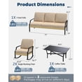 thumbnail image 2 of AECOJOY 5 Seater All-Weather Rattan Patio Furniture Set, Outdoor Conversation Set with Rocking Chairs, Coffee Table and Waterproof Cushions (Beige), 2 of 9