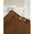 thumbnail image 4 of Punplita Women Belt Faux Fur Belt Leopard Print with Statement Gold Buckle Chic Style, 4 of 8