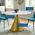 thumbnail image 5 of Modway Tupelo 47" Artificial Marble Dining Table in Gold White, 5 of 6