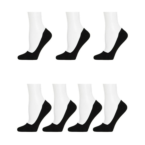 MeMoi Mid-Cut Liner Cotton Blend Sock 7-Pack - Womens - Female, One Size, White