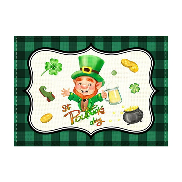 Kitchen Table Decor Printed Saint-Patrice Place Mats for Your Home Kitchen Antis-Fouling Thermal Insulation Table Mats Mats for Kitchen