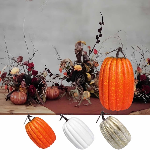 Fiudx Calabaza Naranja Grande de Utilería, Material de Espuma Realista, Diseño Ligero y Portátil, Decoración Versátil para Halloween y Fiestas de Otoño, Fácil Mantenimiento, Tamaño 15,74 X 15,74 X 21