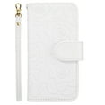 thumbnail image 4 of Nalacover Wallet Case for iPhone 14 Pro, Camellia Pattern Premium Elegant PU Leather Wrist Strap Shockproof Flip Cover with Card Slots Holder Magnetic Clasp Kickstand Bracket Folio Case,White, 4 of 5