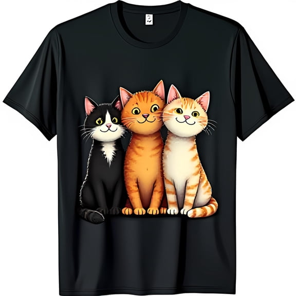 Funny Black Cat T-Shirt with Adorable Cat Graphic for Cat Lovers