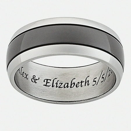 Personalized Titanium 2-Tone Polished Message Band