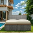 thumbnail image 3 of Flamaker Outdoor Rattan Lounge Chair with 2 Side Tables, Multifunctional Outdoor Patio Daybed with Footrest, Cushions, Storage Ottoman,Chaise Lounge Chair for Backyard Porch Poolside(Beige), 3 of 8