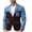 Coffee, variant on Men's Color Block Denim Patchwork Blazer Casual Sport Golf Coat Notched Lapel Two Button Slim Fit Blazer Jacket