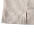 thumbnail image 4 of Capris Pantalons pour Femmes Chic Décontracté Capris Rayés en Lin pour Femmes Jambe Droite Taille Élastique Robe Décontractée Pantalons Raccourcis pour le Travail Voyage Beige P, 4 of 9