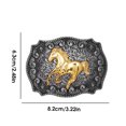 thumbnail image 4 of Hebilla de cinturón Hombres Western Vintage Simple Tangcao Patrón Cuerno largo Fácil de combinar Aleación Resistente al desgaste Hebilla de cuerno largo Cinturones para hombre Running Mustang Inevent AP004531-03, 4 of 6