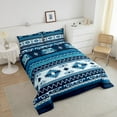 thumbnail image 4 of Erosebridal Blue Aztec Bedding Sets King with Comforter,Bohemian Theme Bedding King Comforter Set,Boho Tribal Down Comforter,Microfiber Hippie Room Decoration,Reversible,3-Piece, 4 of 8