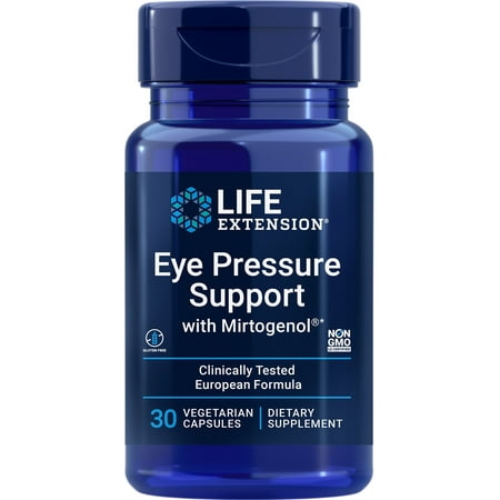Life Extension, Eye Pressure Support with Mirtogenol®, 120 mg, eye care, eye health supplements, bilberry, French pine bark extract, 30 vegetarian capsules