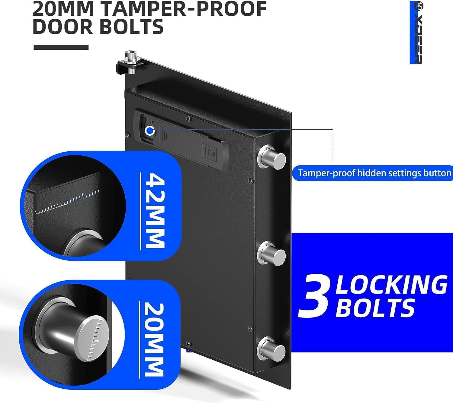 XDeer CS42E Lock Home Safe Box - (1.69 Cubic Feet) with Electronic Digital Keypad, Steel Construction for Money, Guns, Document Safe, and Personal Items - Secure Storage at Home or Office