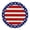 Classic Stripes, variant on Patriotic Round Table Mats, Primitive Single Star Red White and Blue Placemats for Fourth of July Family Dinner, Stain Resistant Plate Liners, 1 PC