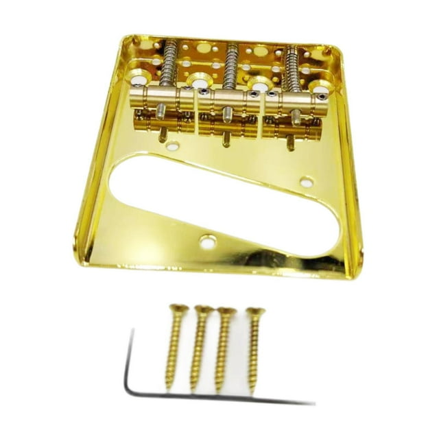 Decodeary Ensemble de Chevalet de Guitare Selles Faciles à Installer Outils Vintage Design en Laiton Or 7,6x8,5 cm