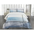 thumbnail image 3 of Ambesonne White Quilted Bedspread Set 3 Pcs, Ocean Scenery Apartment, Queen Size, Sky Blue White and Black, 3 of 5