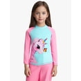 thumbnail image 3 of Lavenicole Girls 2-Piece Unicorn Rash Guard Swimsuit - Long Sleeve UV Protection Bathing Suit (3-9 Years) Lightpink, 3 of 5