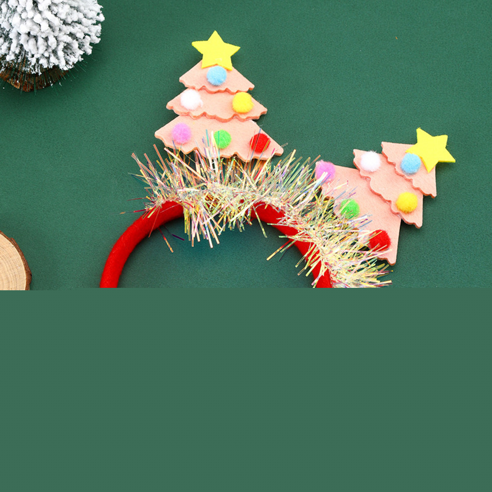 thumbnail image 1 of Lksixu Christmas Decorations Christmas Tree Shaped Cloth Headbands Buckles Headwears Adult And Children's Party Decorations Xmas Decor for Holiday Party Wedding, 1 of 2