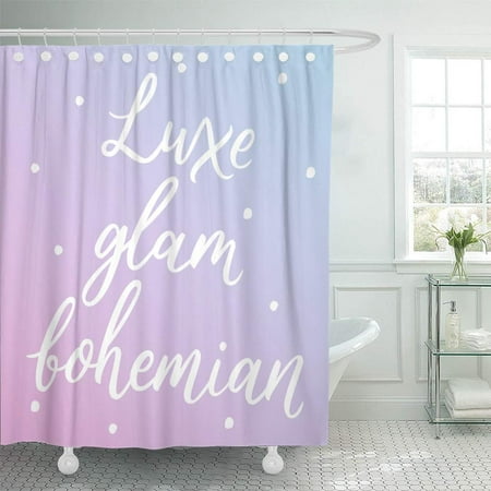 Pknmt Luxe Glam Bohemian E For Retro Calligraphy Vintage Phrase Woman Motivational Waterproof Bathroom Shower Curtains Set 66x72 Inch