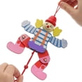 thumbnail image 2 of 2Pcs Marionettes Puppet Pull String Clown Kids Marionette Toy Clown Marionettes Puppet Wood Clown Toy, 2 of 3