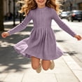 thumbnail image 4 of Krayuyo Girls A Line Dresses with Pockets Long Sleeve Shirt Dress Casual Soft Flowy Dress Size 5-15 Years, 4 of 8