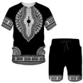 thumbnail image 3 of Traje con estampado digital 3D de pueblos indígenas africanos de estilo retro, camiseta y pantalones cortos de hip hop, chándal masculino/femenino, top de verano, 3 of 5