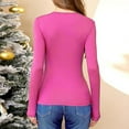 thumbnail image 5 of Gyexs Cute Long Sleeve Tops for Women Round Neck Ribbed Knit Fitted T-Shirts Open Chest Design for Going Out Tee RD2, Size XL, 5 of 6