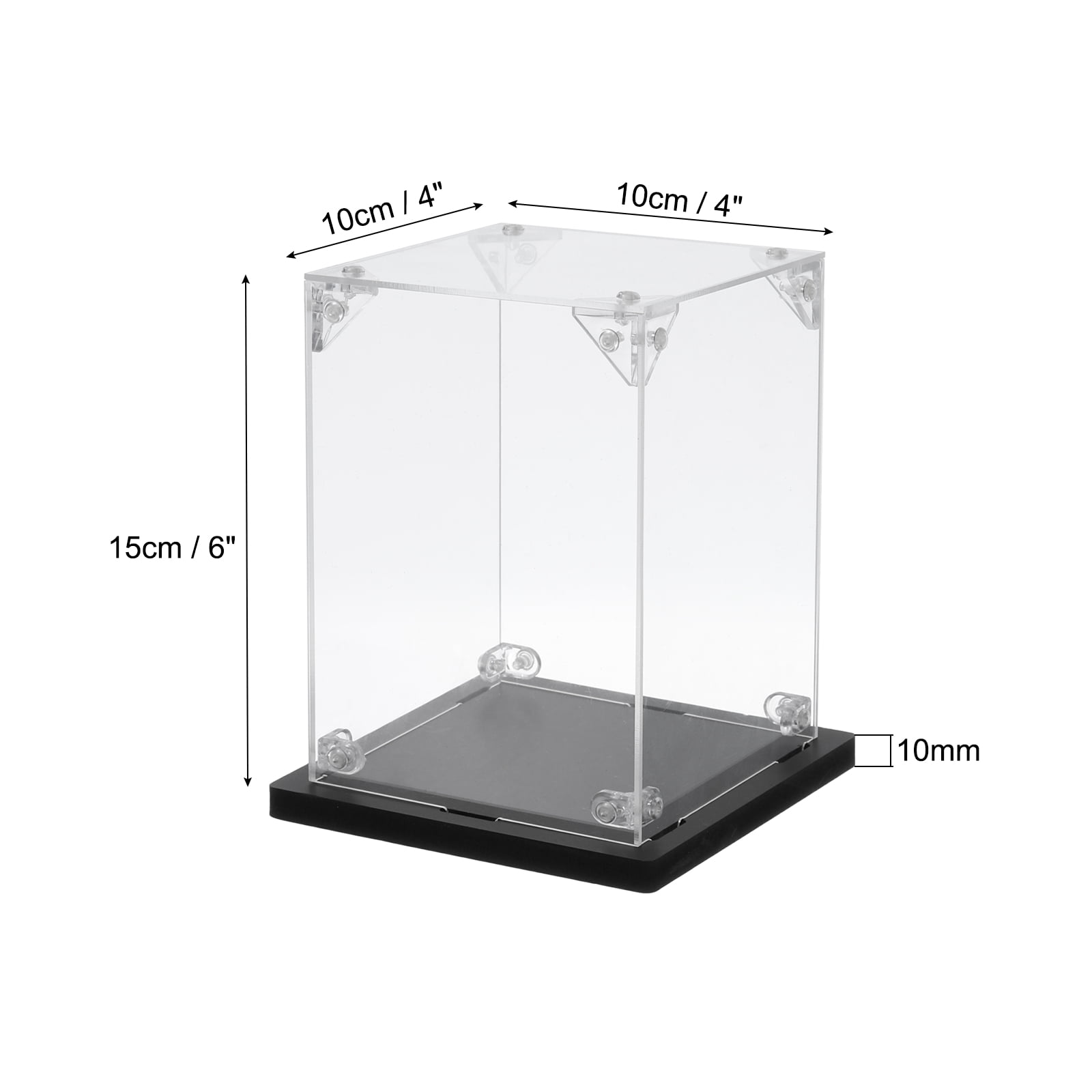 Unique Bargains Acrylic Display Cases Display Box Assemble Dustproof Box 4''x4''x6''