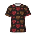 thumbnail image 4 of Qekee Gold Glitter Heart Classic Fit T-Shirt Men's Shirt Men's Tight Short Sleeves for Exercise, Running, Mountaineering - Gold Glitter Heart, 4 of 9