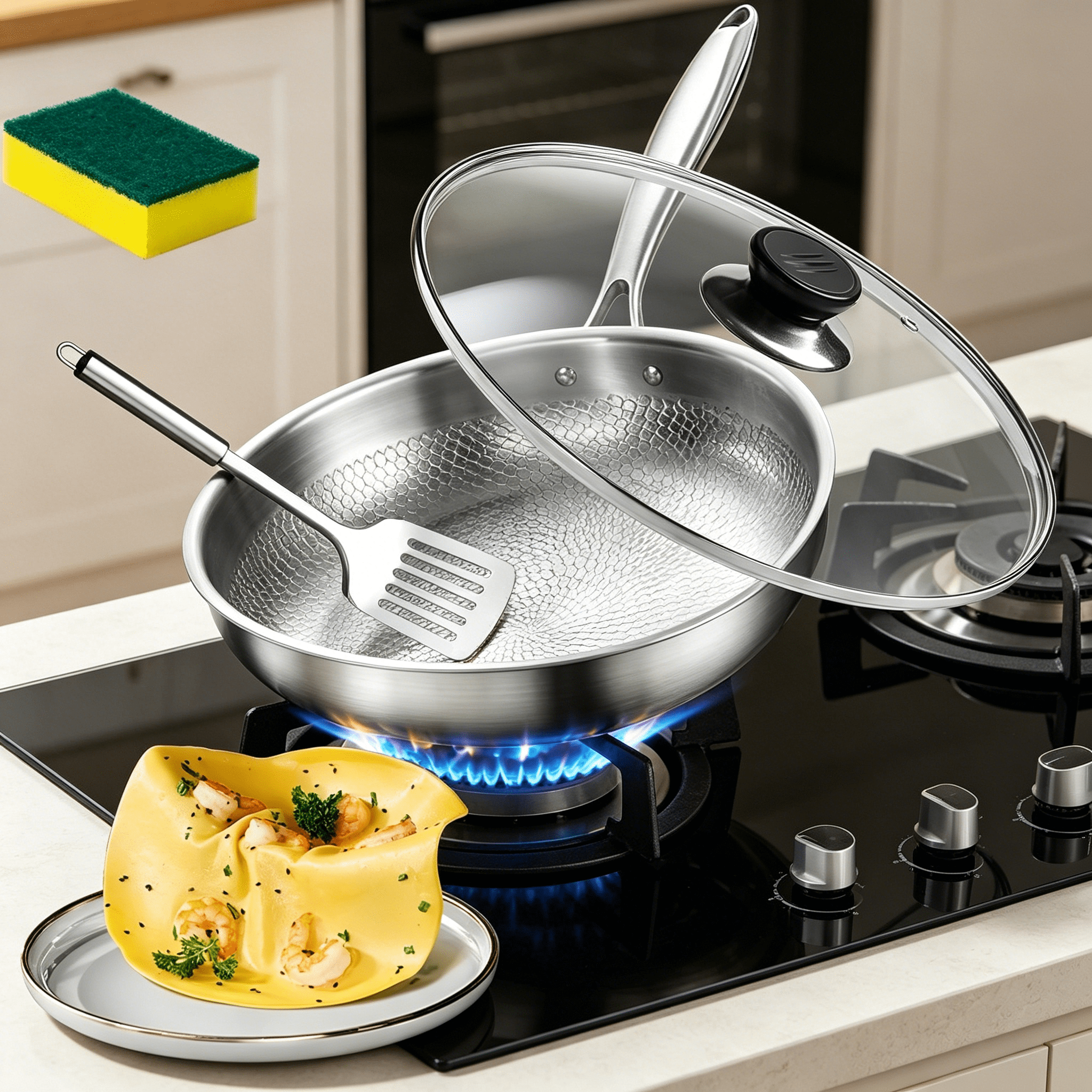 ACDANC 2026 New Titanium Pan,2026 New Titanium Pro Pan,12" for Frying, Searing, Sautéing, Grilling, Stovetop Cooking, Induction Cooking, Oven Use