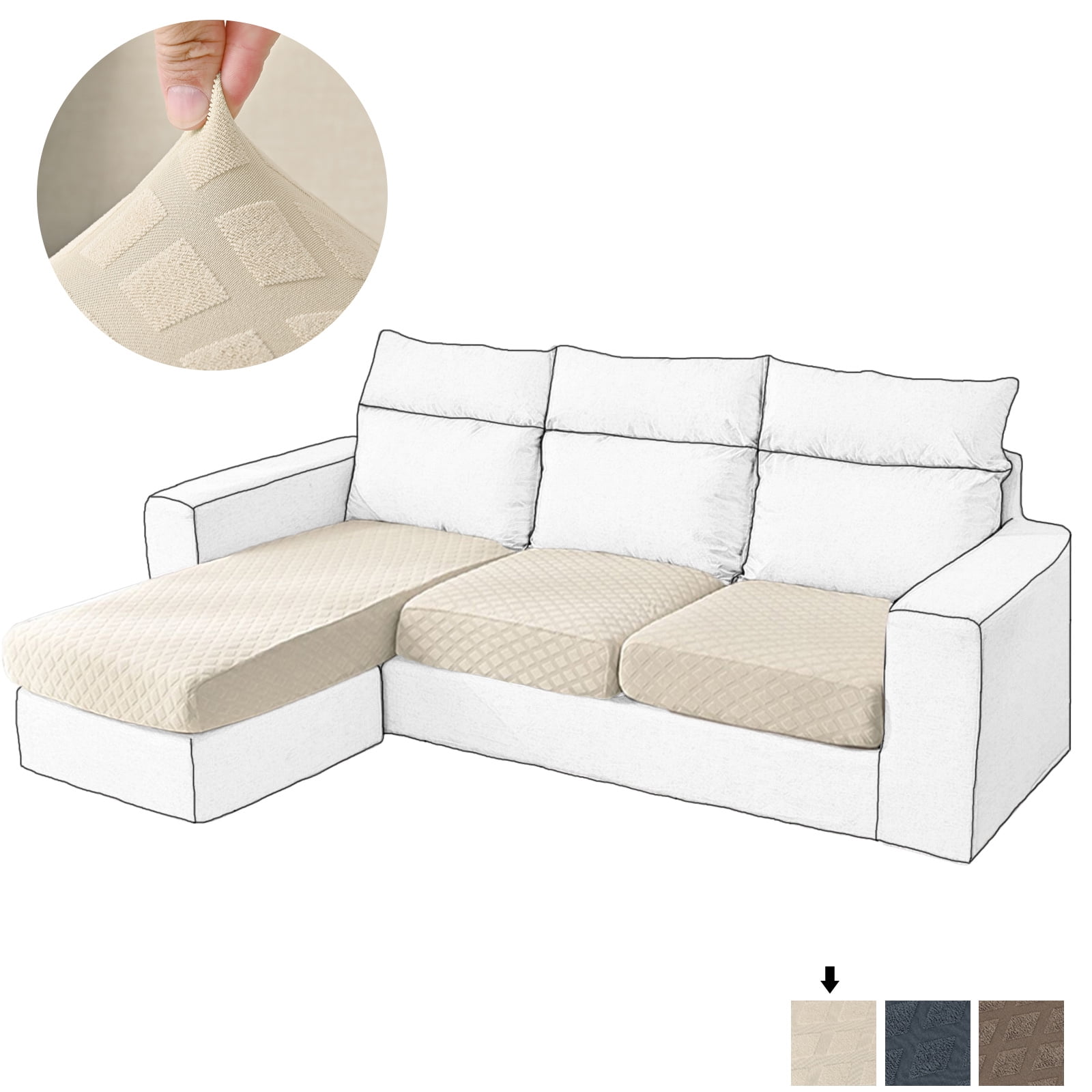 KBOOK Stretch Sofa Cushion Covers Jacquard Couch Seat Covers Furniture