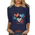 thumbnail image 1 of Birdeem Blouse pour Femmes T-Shirt Imprimé Mode Manches 3/4 Blouse Col Rond Hauts Décontractés, 1 of 12