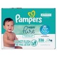 thumbnail image 3 of Pampers Aqua Pure Baby Wipes, 99% Water, Fragrance Free, Baby Wipes Total, 6 Flip-Top Packs ( 336 wipes Total), 3 of 15