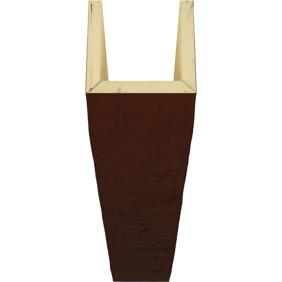 12"W x 12"H x 16'L 3-Sided (U-beam) Hand Hewn Endurathane Faux Wood Ceiling Beam, Natural Pecan