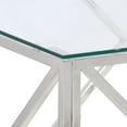 thumbnail image 3 of vidaXL Table Basse Argent Acier Inoxydable et Verre Trempé, 3 of 5