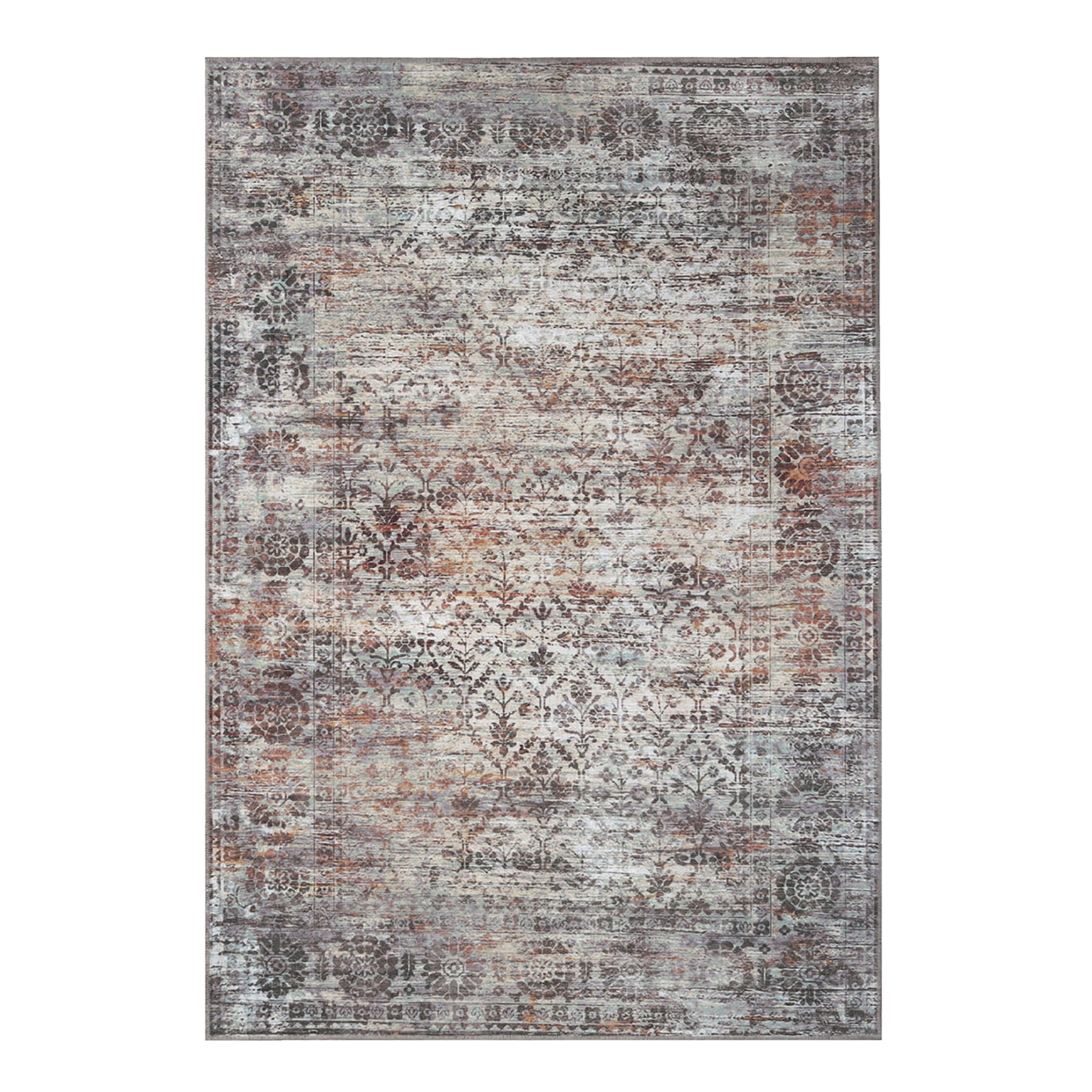 Superior Macaw Lattice Non-Slip Washable Indoor Area Rug, 6' x 9', Cream