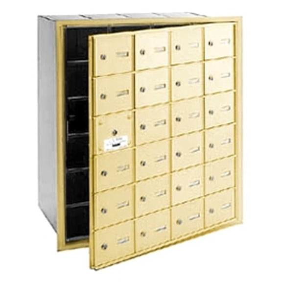 Salsbury Industries 3624SFU 24 Doors 4B  Horiz Mailbox in Sandstone - Front Loading USPS Access
