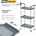 thumbnail image 5 of Ktaxon 3-Tier Plastic Rolling Service Utility Cart with Wheels, Heavy Duty 390lbs Capacity Garage Tool Cart Foodservice Cart for Warehouse Office Home Restaurant Kitchen Office, 5 of 8