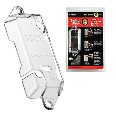 Clear Light Switch Guard / Cover (9 Pack) Rocker Style Child-Safe Home & Office