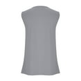 thumbnail image 5 of Mrat Summer Tank Tops for Women Women's Casual Solid Color Crewneck Sleeveless T-Shirt Pleated Tank Blouse Tops S-5 Gray S, 5 of 8