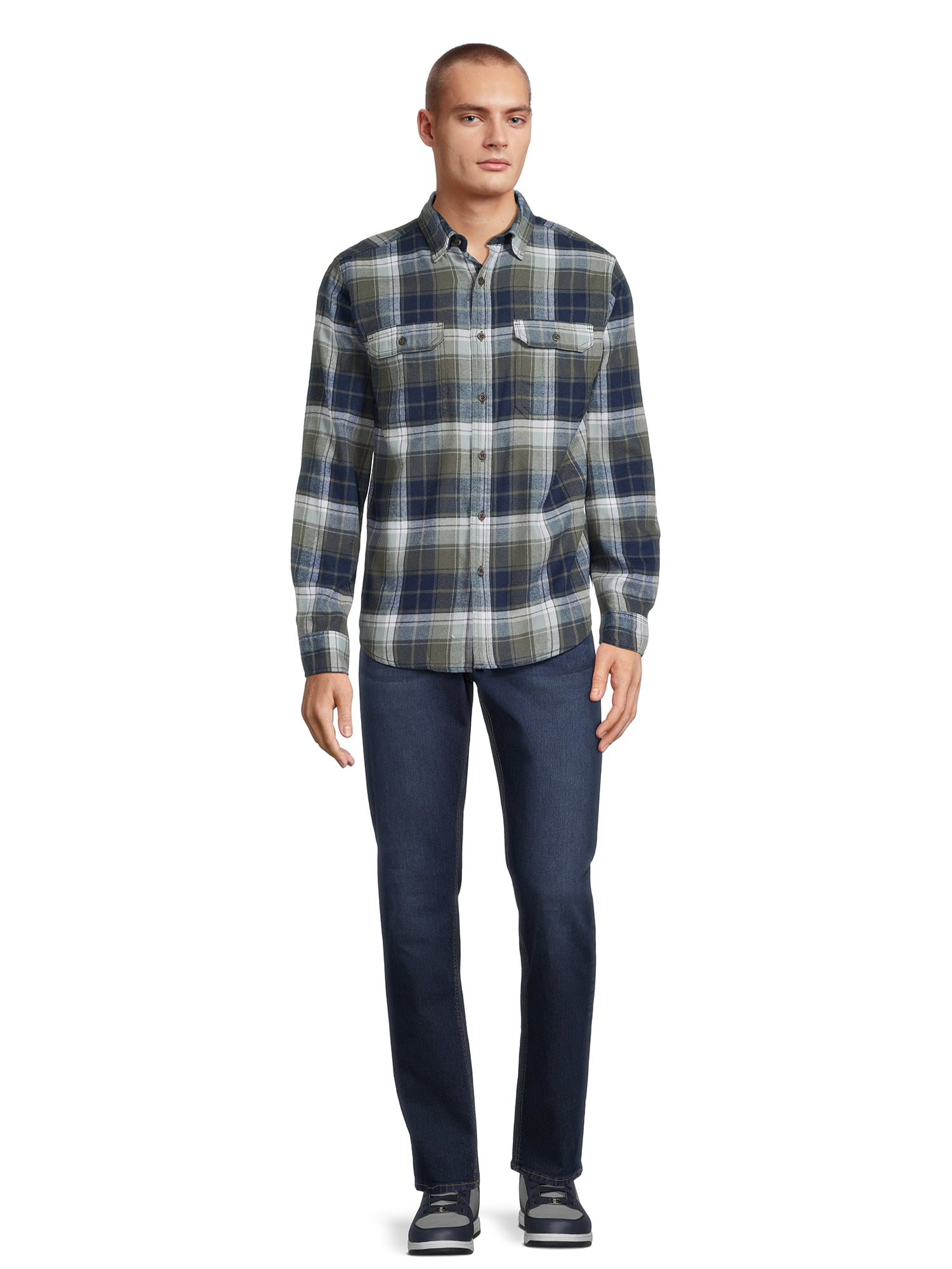 Chemise en flanelle à carreaux de buffle à manches longues et col boutonné pour femme, Noir/blanc, Petit
