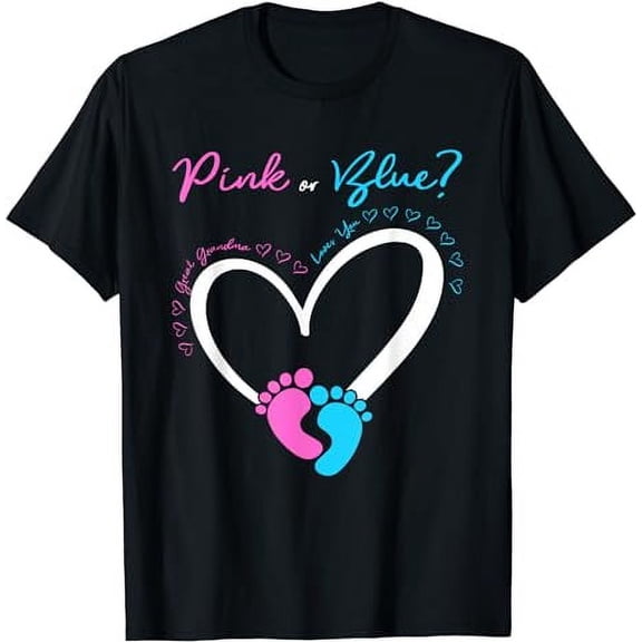 Pink or Blue Great Grandma Loves You Baby Gender Reveal T-Shirt