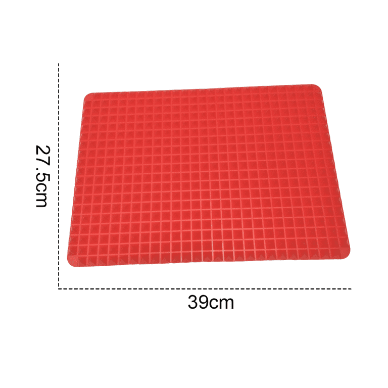 Pyramid Silicone Baking Mat, Non-stick Cooking Mat,Healthy Fat Reducing Silicone  Baking Sheet for Grilling BBQ, Roasting Pastry, Bacon Cooker Mats for Oven  - Red 