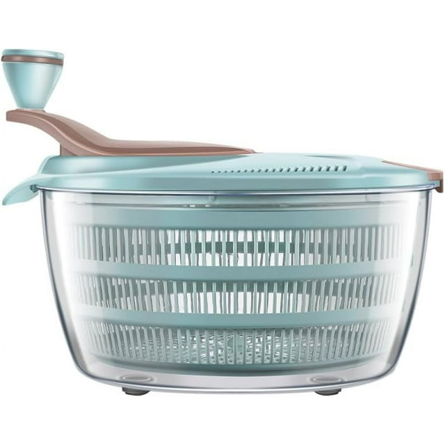 Salad Spinner, 4.24 Quart Lettuce Spinner with Double Drainage Holes, Salad Dryer for Washing, Spinning, and Draining Greens, Fruits, and Vegetables