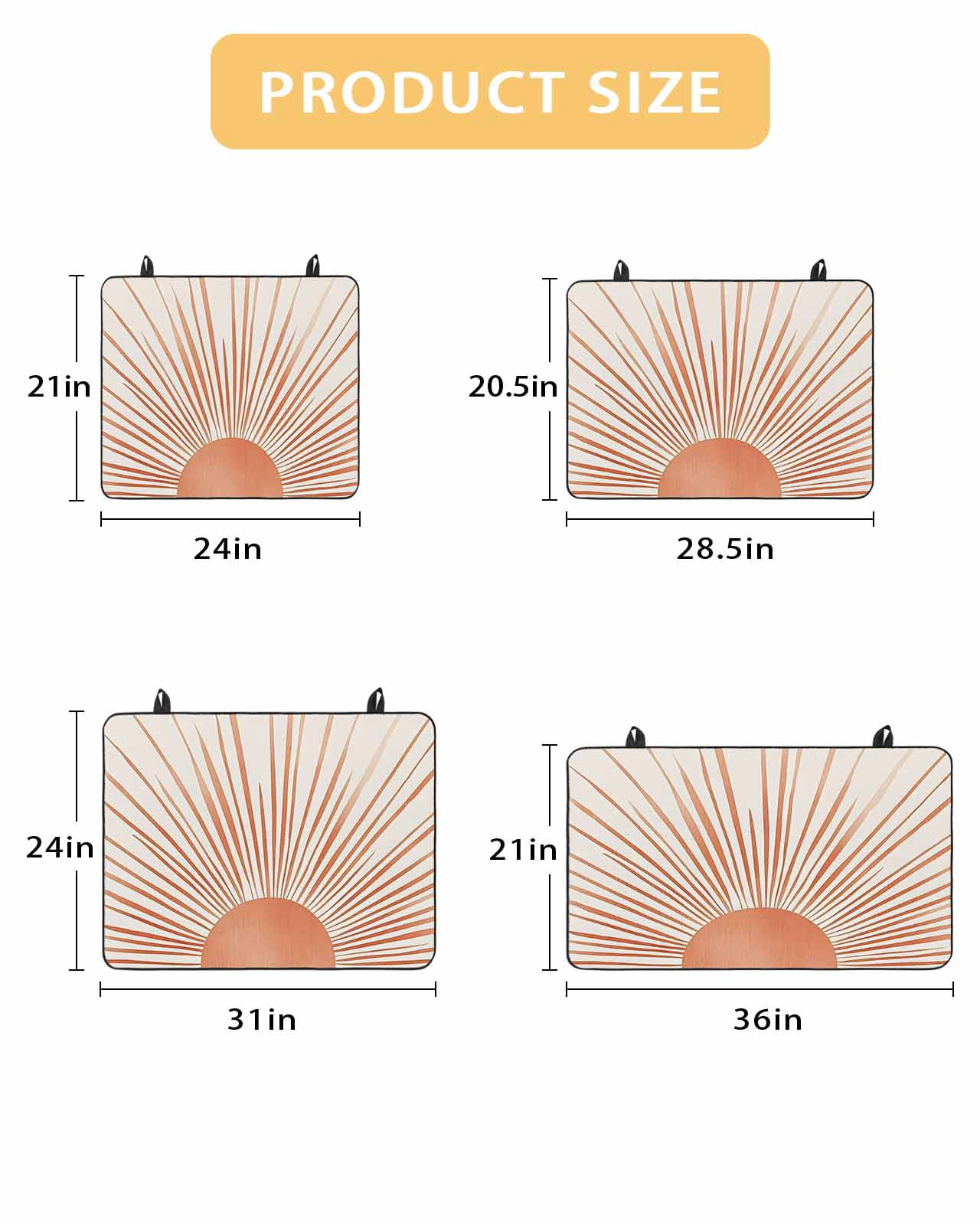 nqOlkjepod Large Induction Cooktop Protector Mat 24"x21", Abstract Art Stove Top Covers for Electric Stove, Orange Lines Simple Retro Middle Century Stove Burner Cover Mats, Glass Top Stove Cover