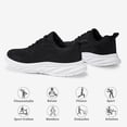 thumbnail image 4 of CZV Women's Breathable Mesh Walking Shoes, Lightweight Casual Sneakers, Comfortable Running Shoes for Gym, Work, Daily Wear and Travel.White&black&black, 4 of 8