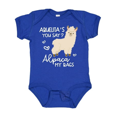 

Inktastic Abuelita s You Say Alpaca My Bags Gift Baby Boy or Baby Girl Bodysuit